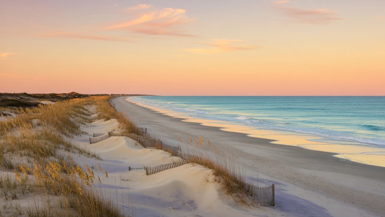 Golden hour on Corolla Beach, Outer Banks North Carolina