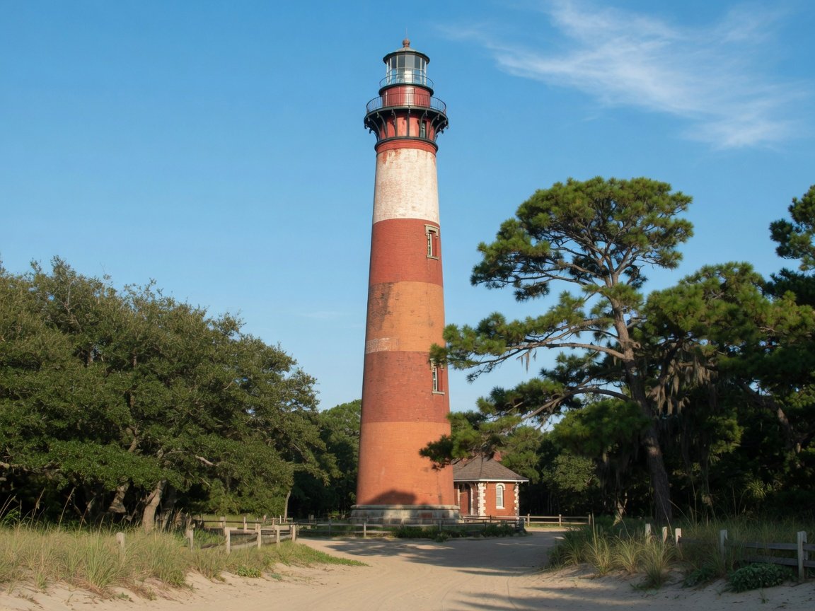 Currituck Beach Lighthouse in Corolla, Outer Banks NC